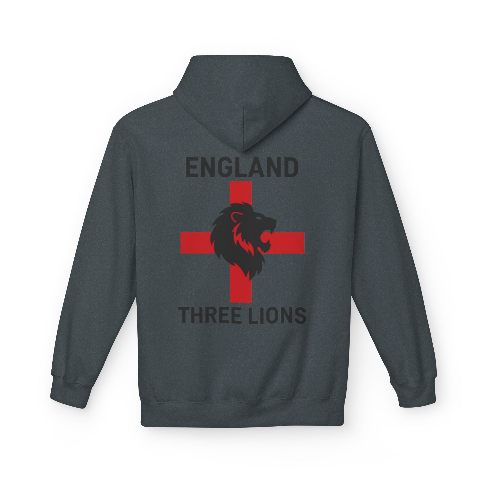 England Three Lions Hoodie – Red Cross Lion Football Fan Pullover