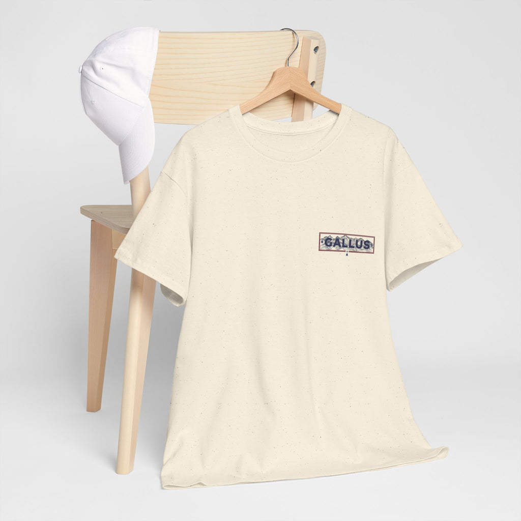 Mountain Sunset T-Shirt — Retro Nature Graphic Tee with 'GALLUS' Logo