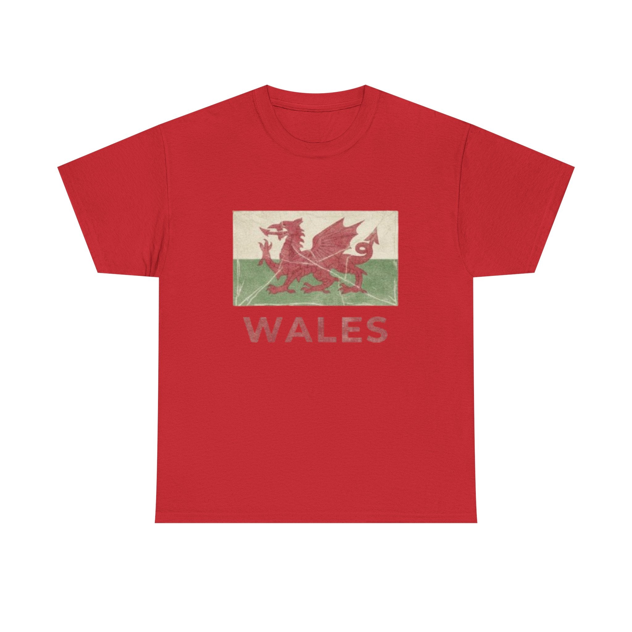 Wales Vintage Flag T-Shirt — Red Dragon Graphic Tee