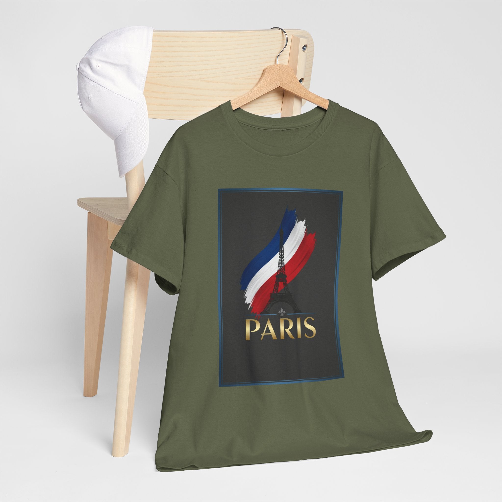 Paris Tricolor Graphic Tee — French Flag Brushstroke T-Shirt