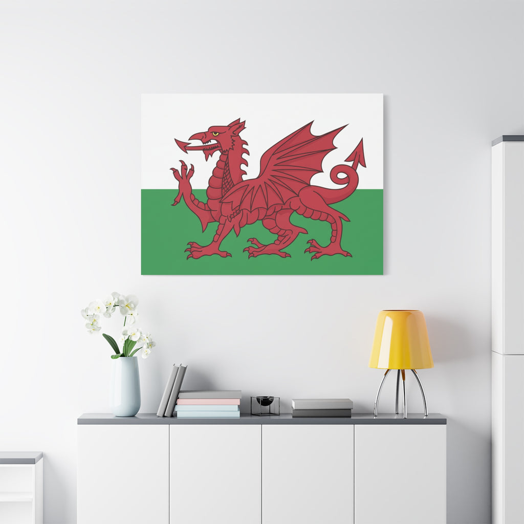 Welsh Flag Canvas Print — Red Dragon Matte Stretched Wall Art