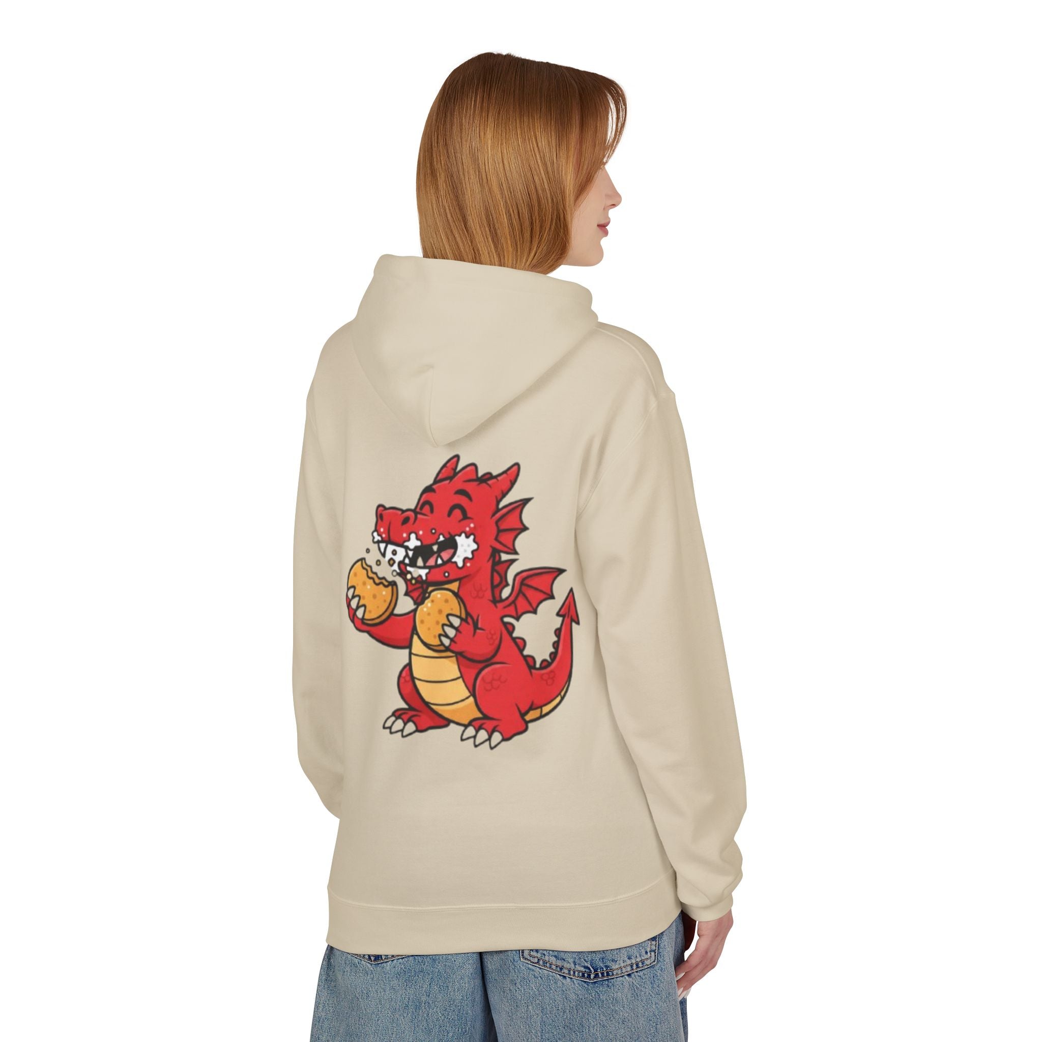 Welsh Dragon Hoodie — Retro Flag Front & Cute Red Dragon Back