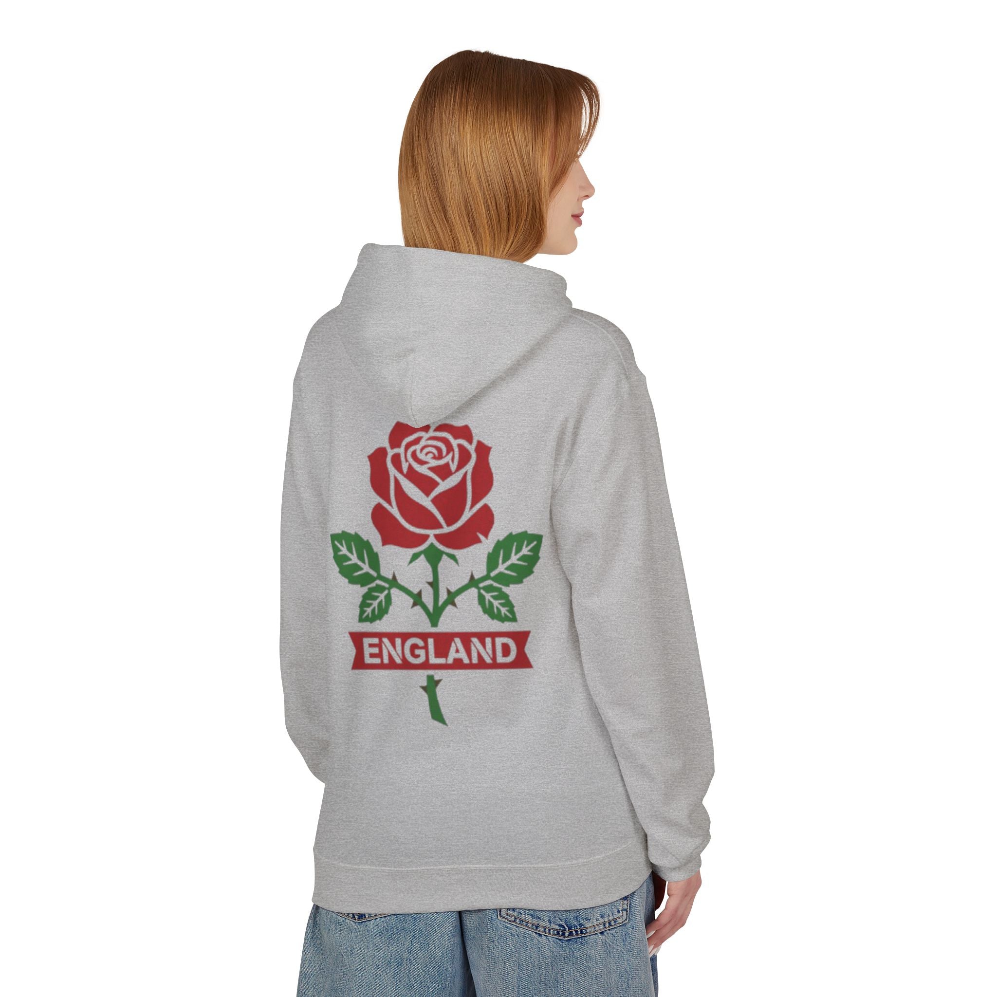 England Rose Hoodie – Classic Red Rose Emblem Sweatshirt