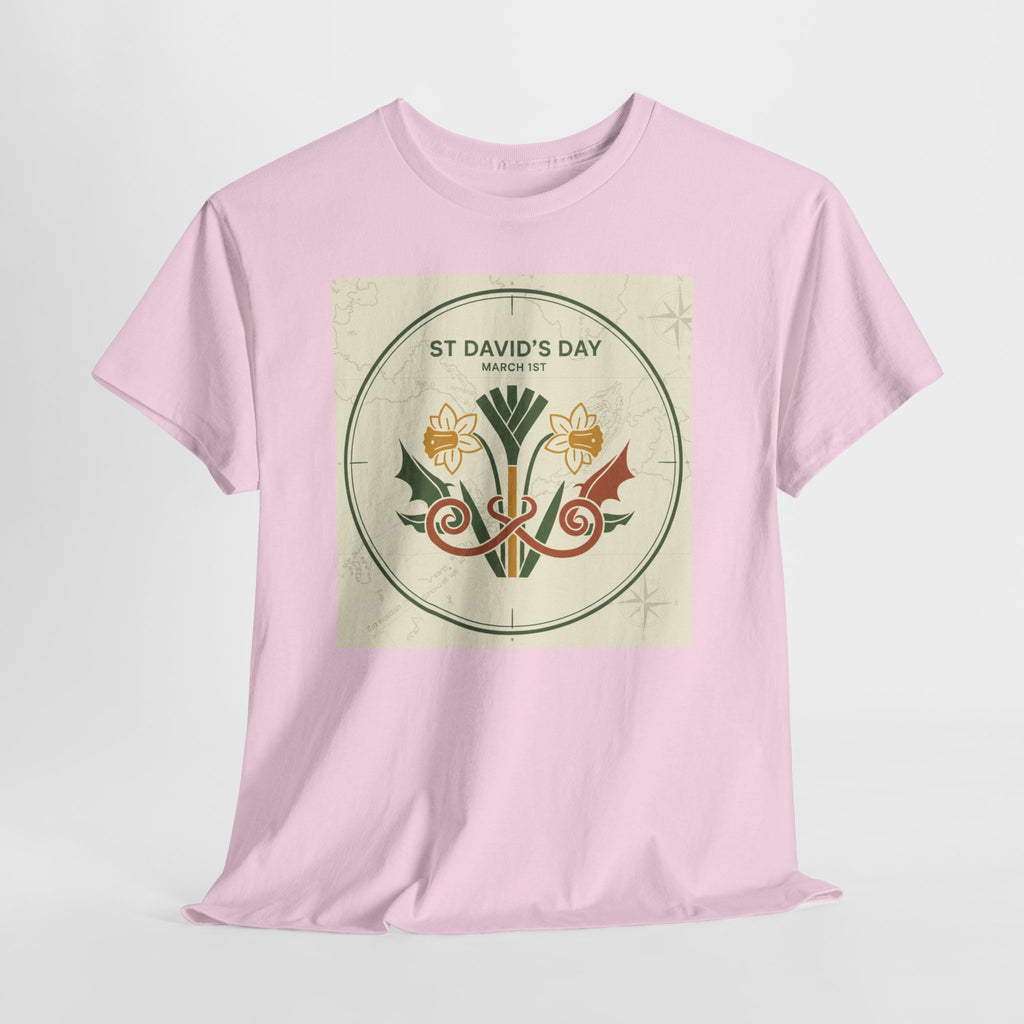 St. David's Day Floral Tee — Welsh Daffodil & Leek Celebration Shirt