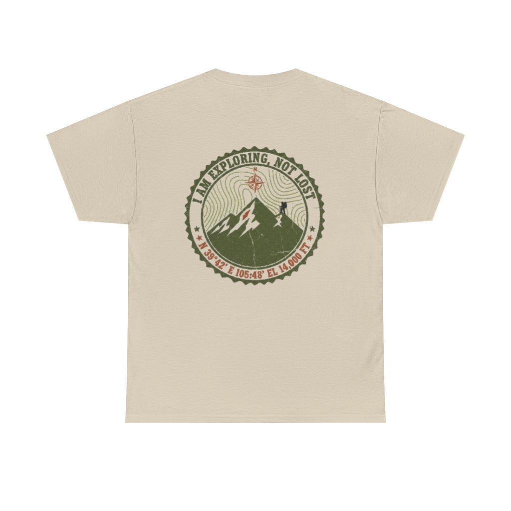 Adventure Mountain Tee – "I Am Exploring, Not Lost" Graphic T-Shirt