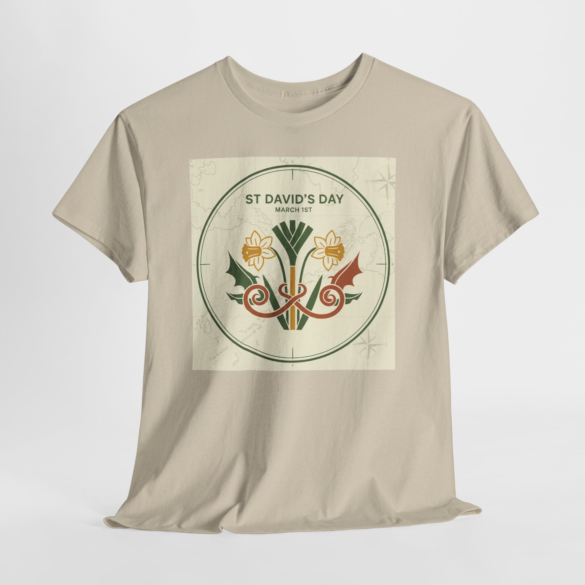 St. David's Day Floral Tee — Welsh Daffodil & Leek Celebration Shirt