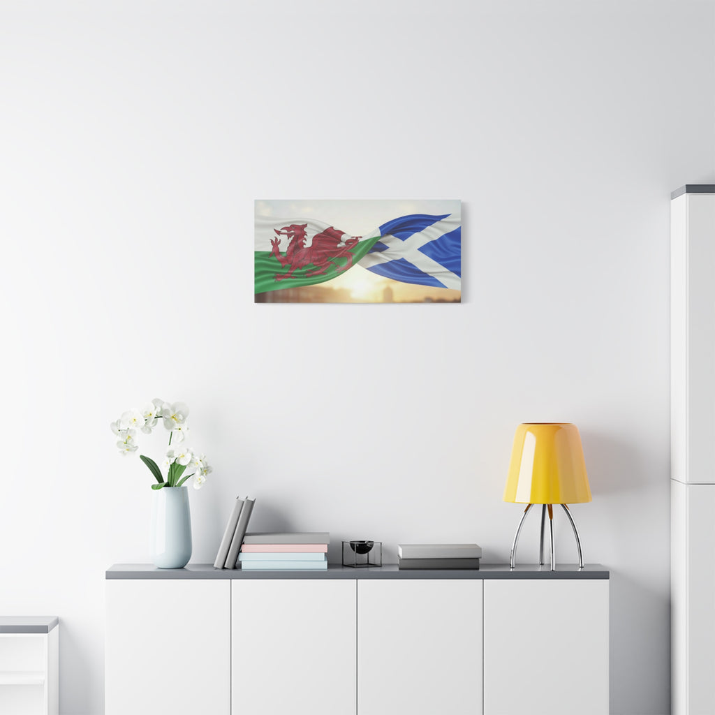 Wales and Scotland Flag Canvas Print — Matte Stretched Wall Art