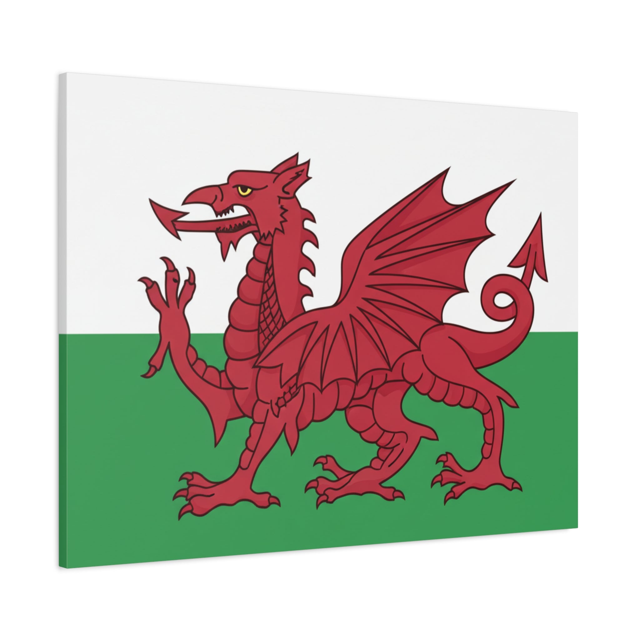 Welsh Flag Canvas Print — Red Dragon Matte Stretched Wall Art