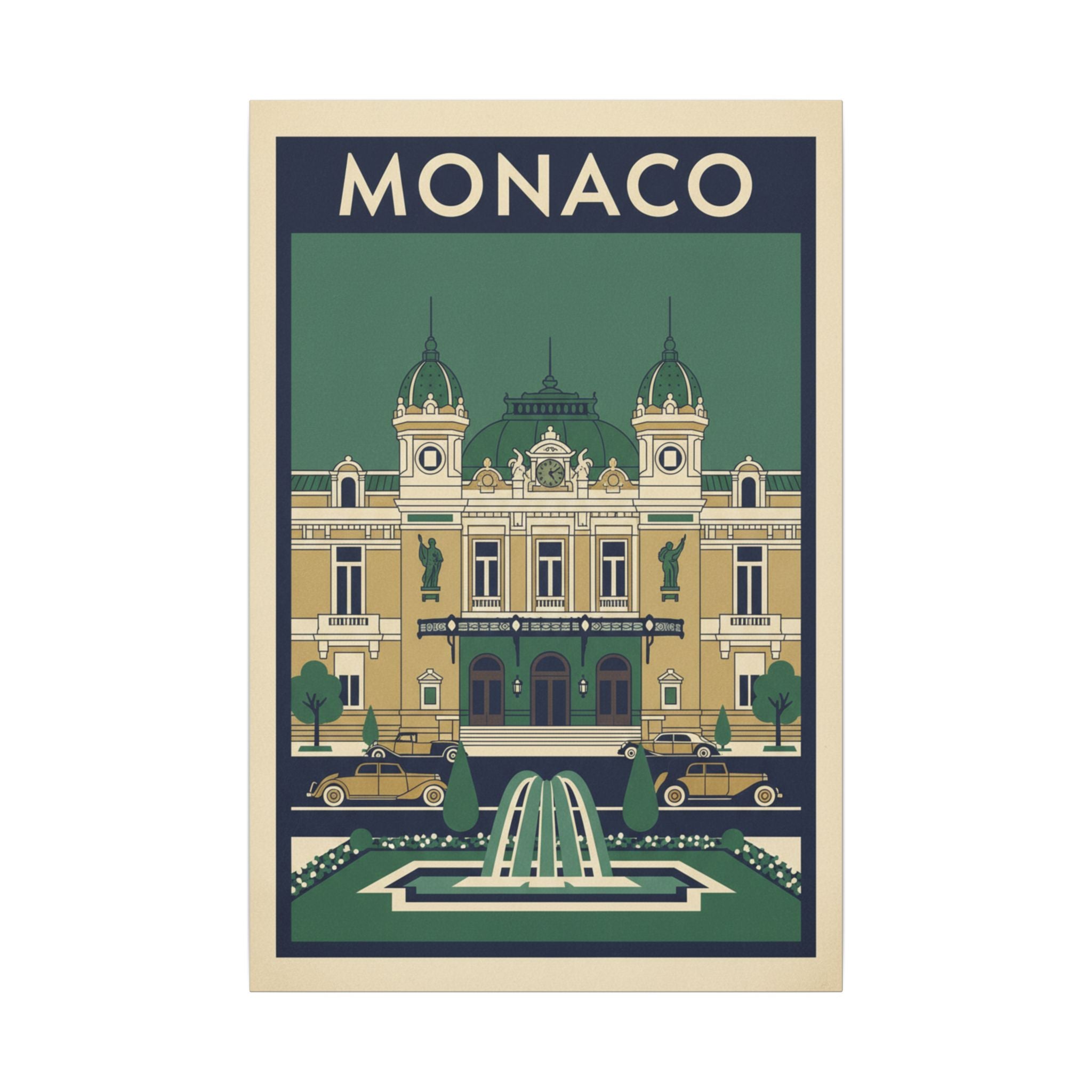 Monaco Vintage Travel Poster Canvas