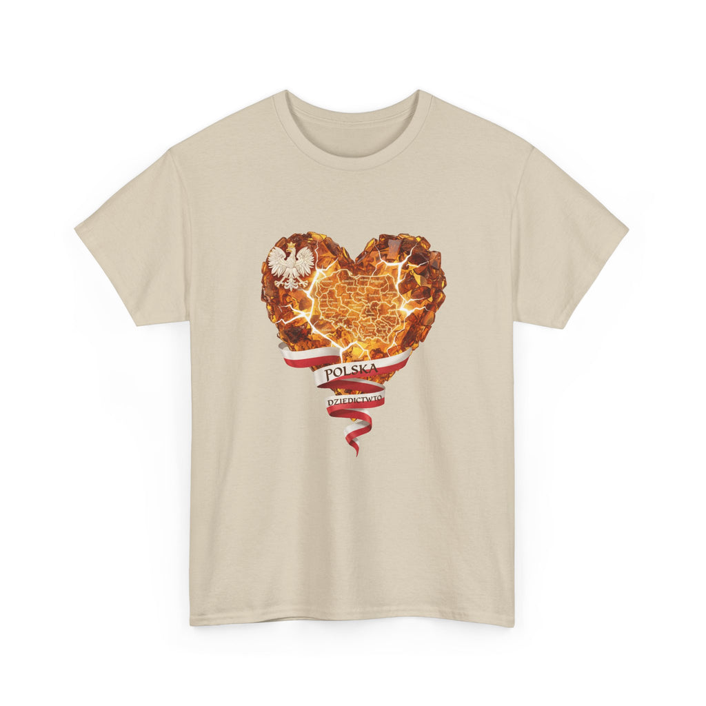 Polish Pride Heart Flame Tee | Polska Heritage T-Shirt