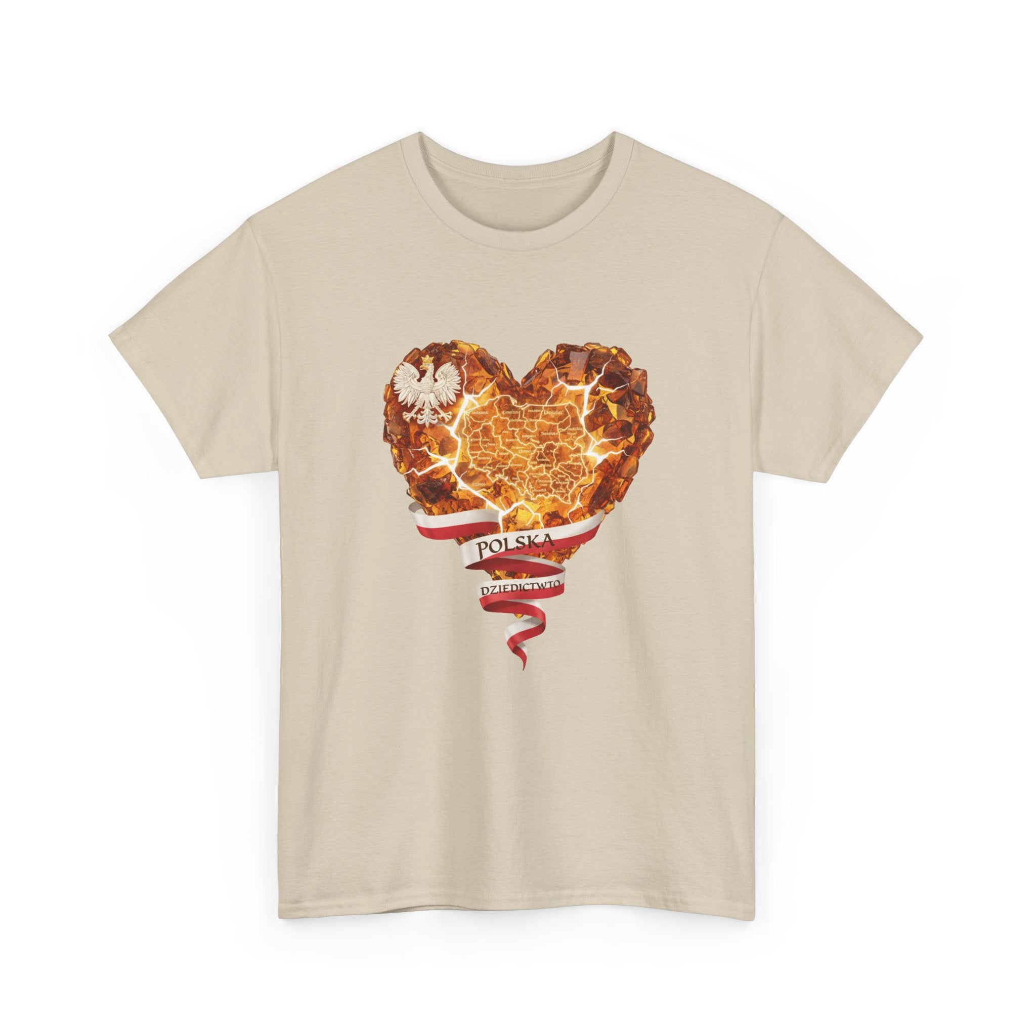 Polish Pride Heart Flame Tee | Polska Heritage T-Shirt