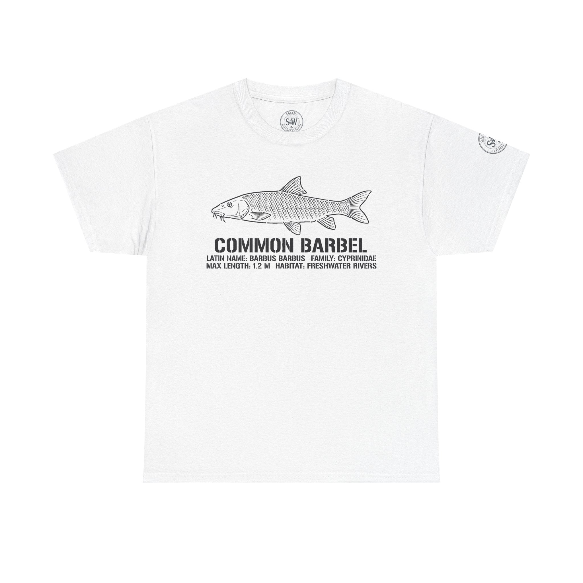 Common Barbel T-Shirt — Illustrated Fish Diagram Tee for Anglers