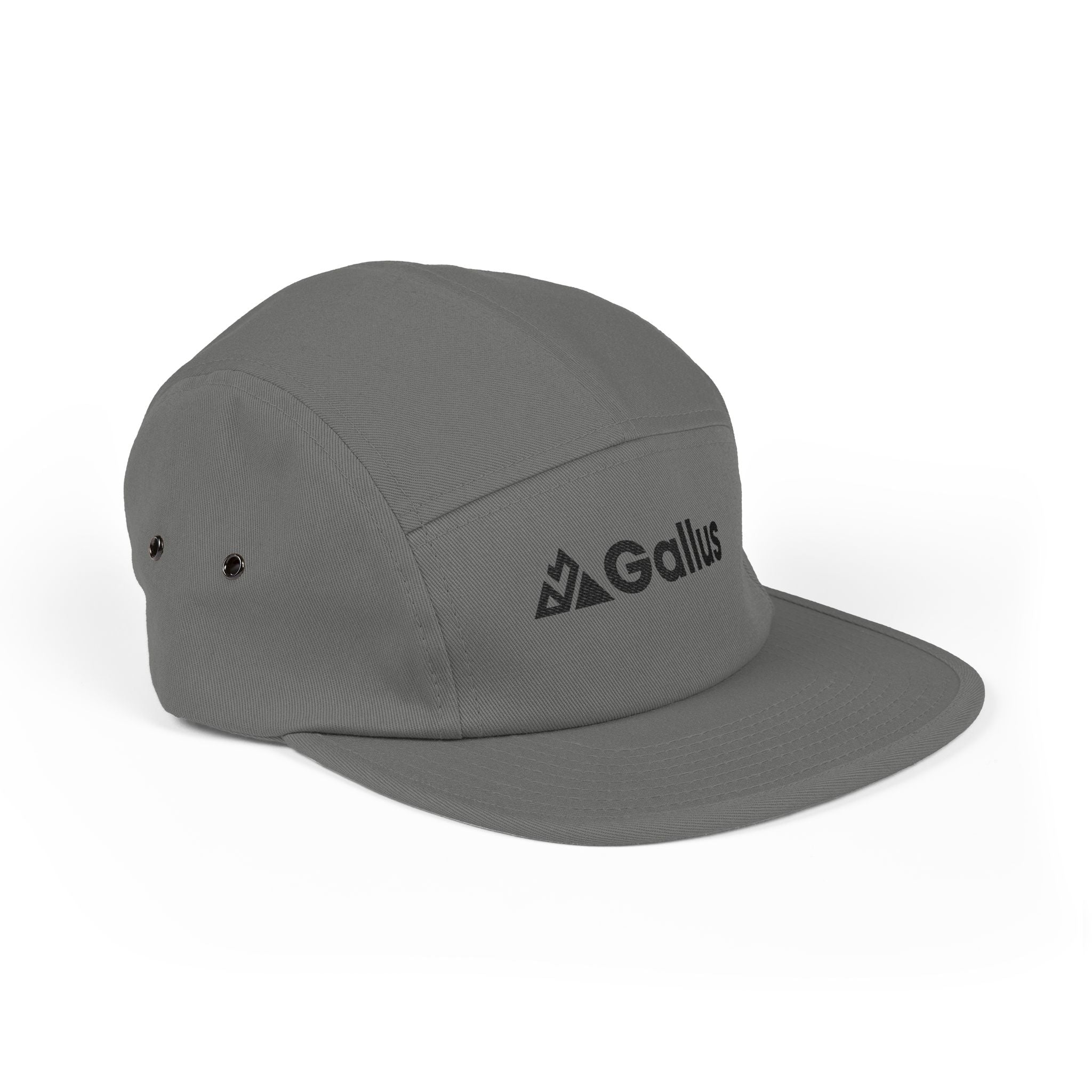 Gallus Embroidered 5-Panel Cap — Minimal Logo Cotton Camper Hat