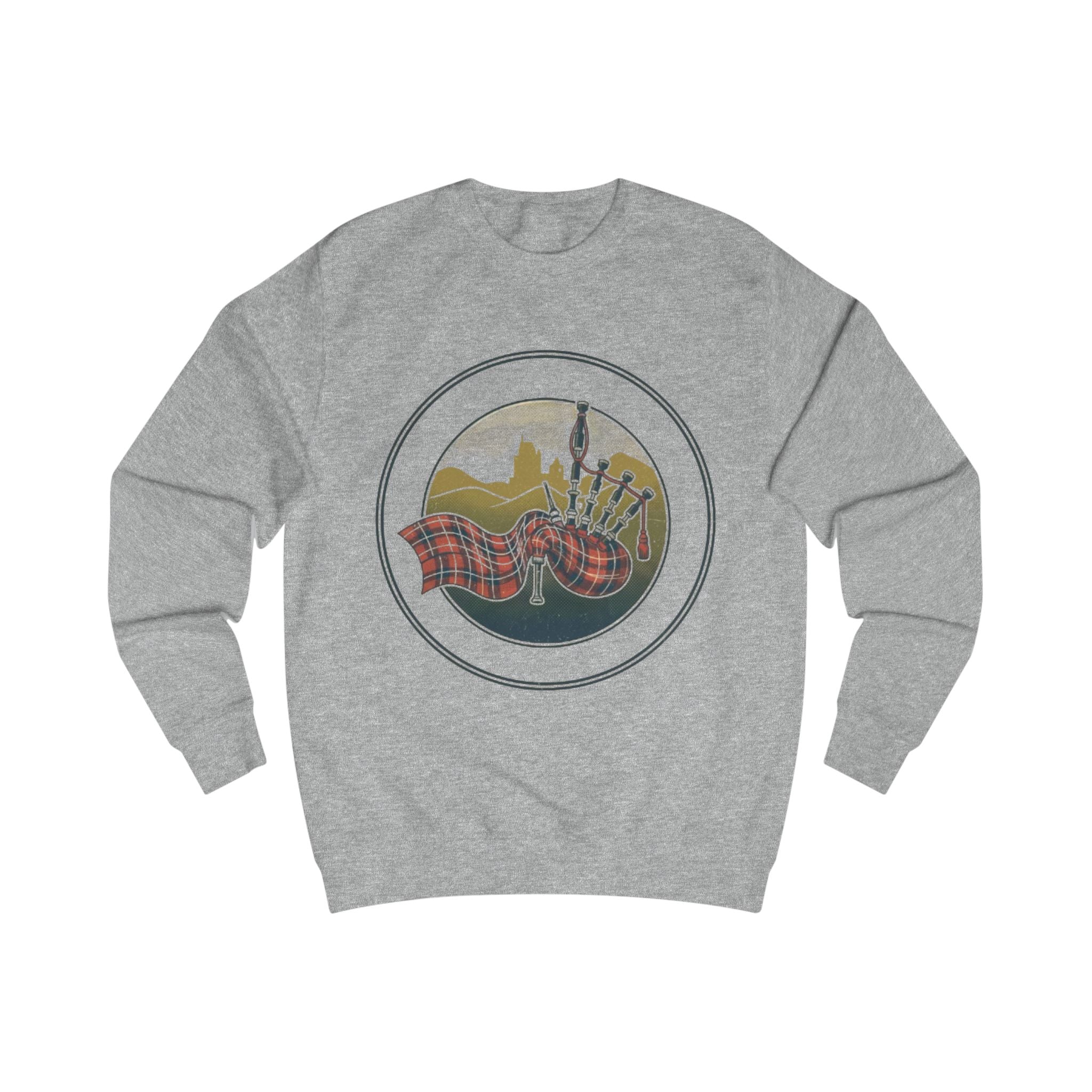 Scottish Bagpipes Sweatshirt — Vintage Tartan Highland Music Crewneck