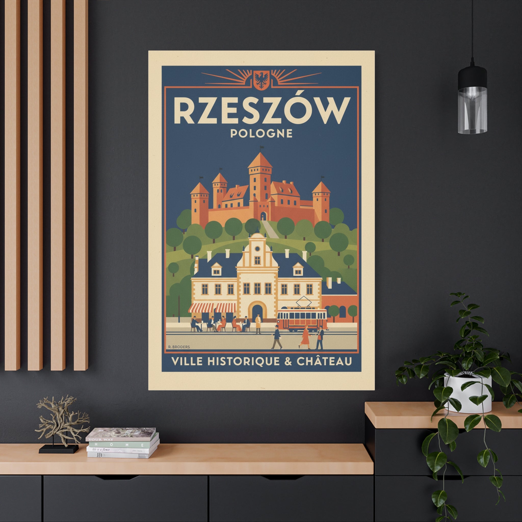 Rzeszów Vintage Travel Poster Canvas - Matte Stretched Wall Art