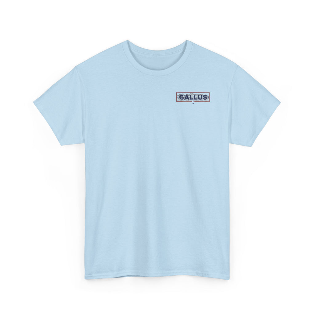 Gallus Logo T-Shirt — Minimal Retro Chest & Back Graphic Tee