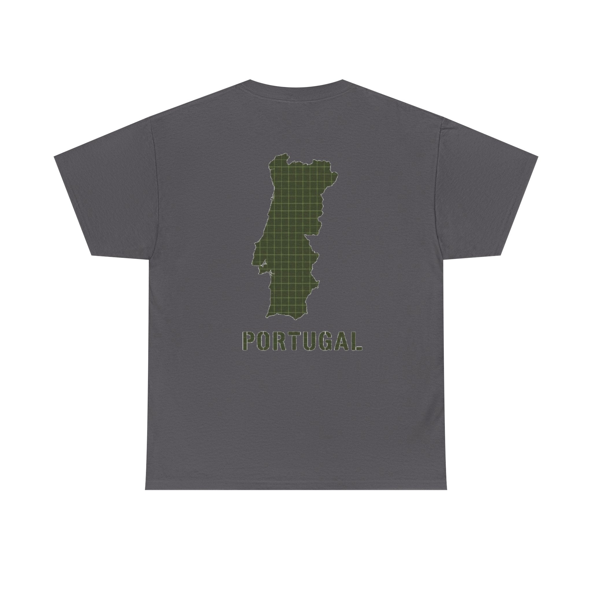 Portugal Map T-Shirt — Vintage Green Grid Portugal Tee