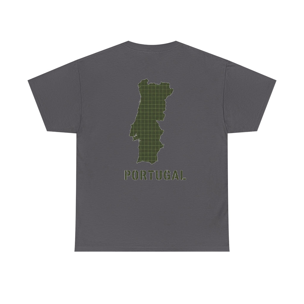 Portugal Map T-Shirt — Vintage Green Grid Portugal Tee
