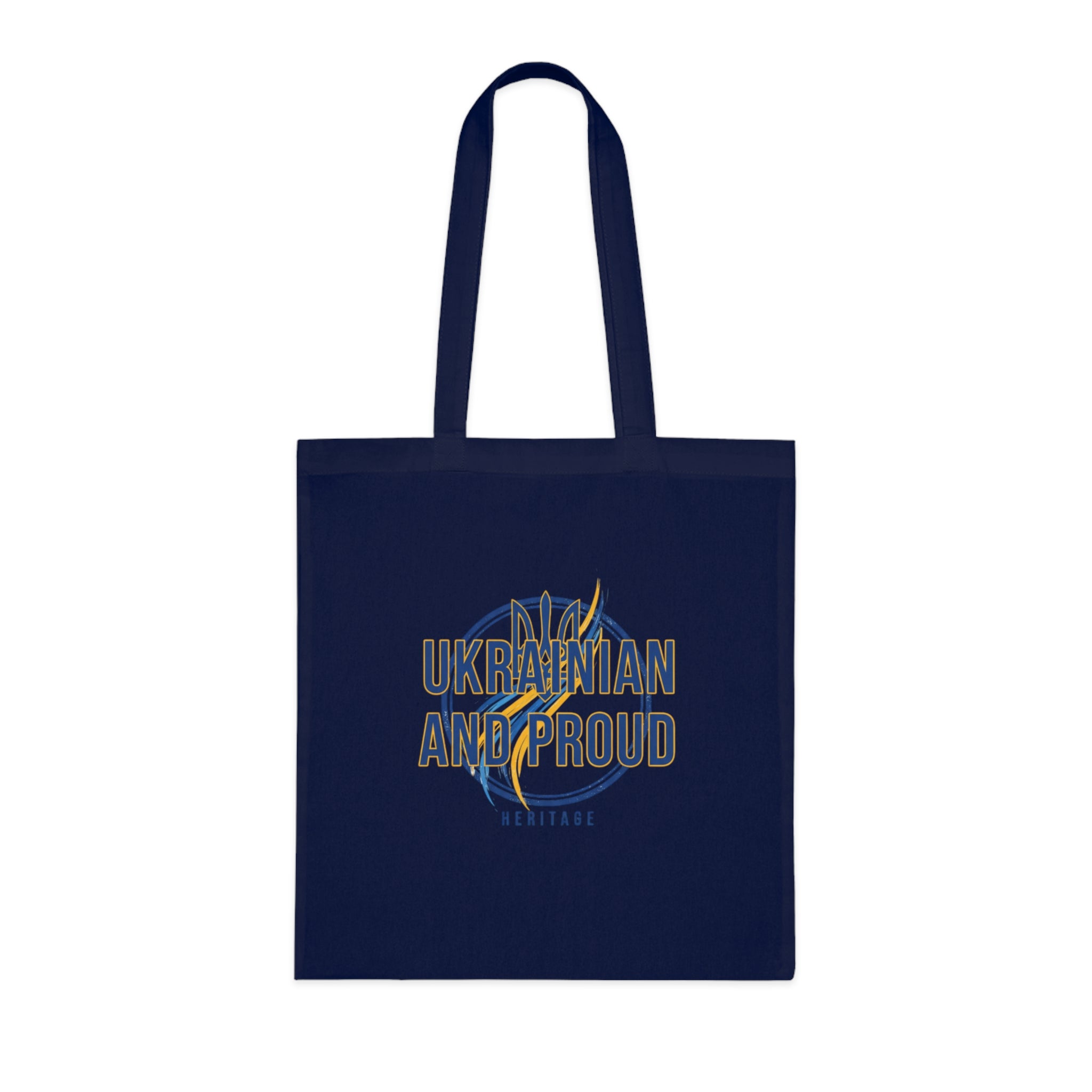 Ukrainian And Proud Cotton Tote — Heritage Flag Graphic Tote Bag