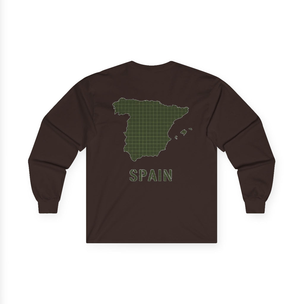 Spain Map Long Sleeve Tee — Gallus Logo Travel Shirt