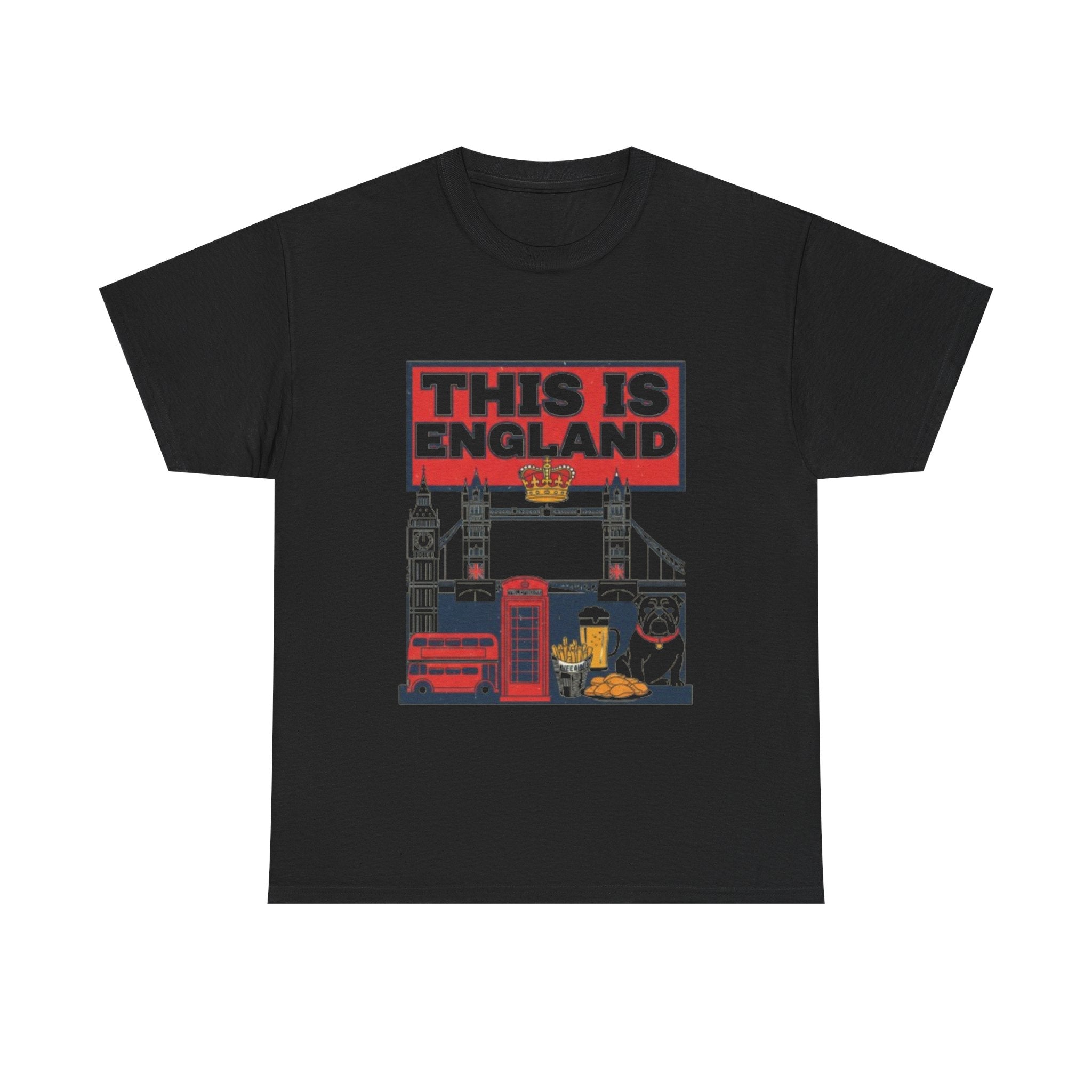 This Is England Graphic Tee — London Icons Shirt (Telephone Box, Double-Decker, Pub)