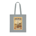 Paris Vintage Poster Cotton Tote Bag – Eiffel Tower France Travel Market Tote