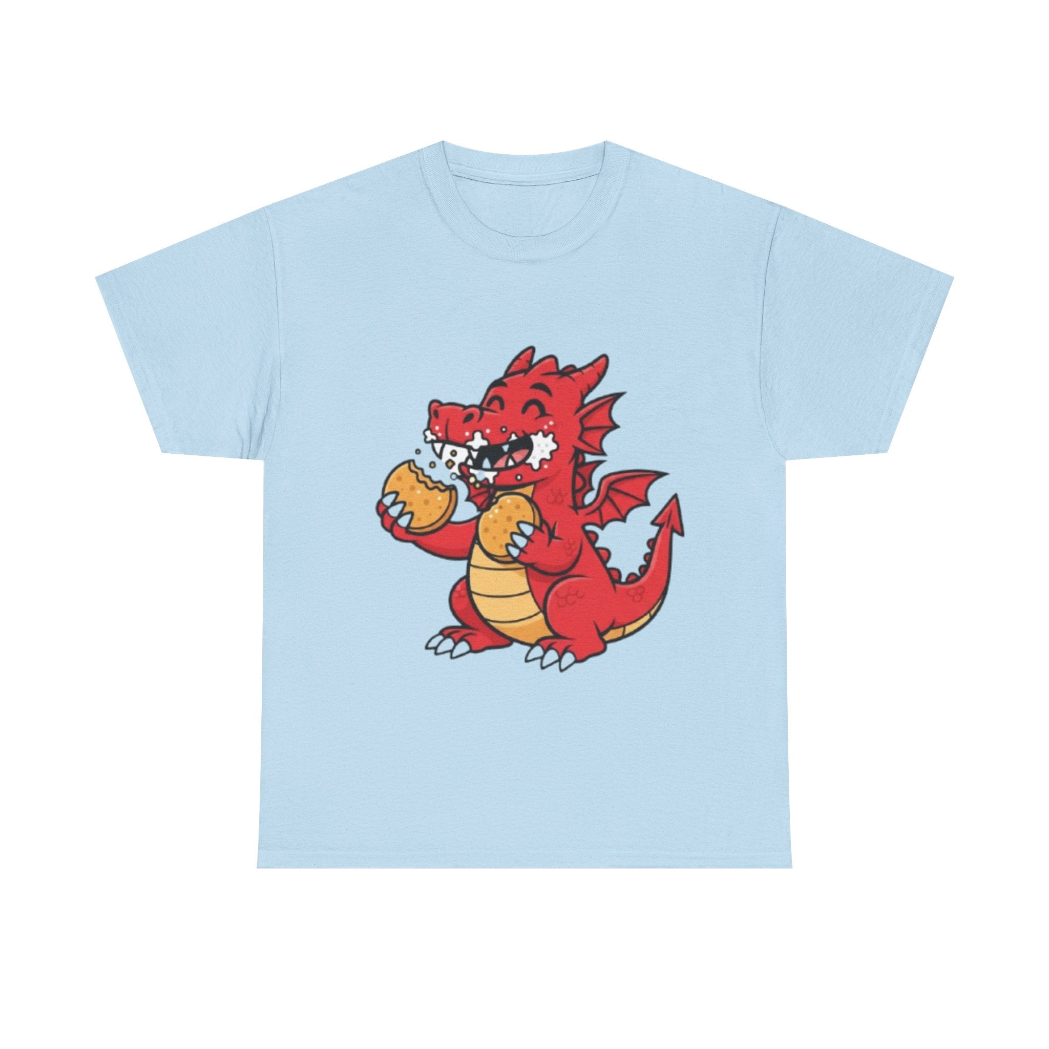 Red Dragon Eating Tacos T-Shirt — Cute Cartoon Taco Lover Tee
