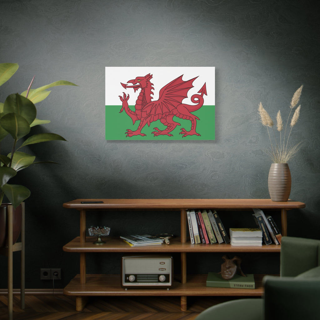 Welsh Flag Canvas Print — Red Dragon Matte Stretched Wall Art