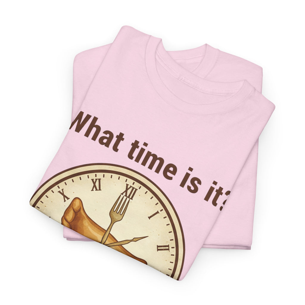 Pierogi Time T‑Shirt — "What time is it? Pierogi time!" Vintage Clock Food Tee