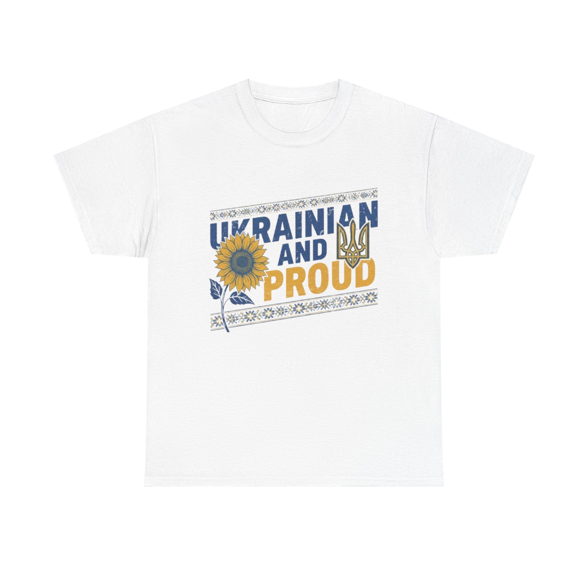 Ukrainian and Proud T-Shirt — Sunflower & Tryzub Patriotic Tee