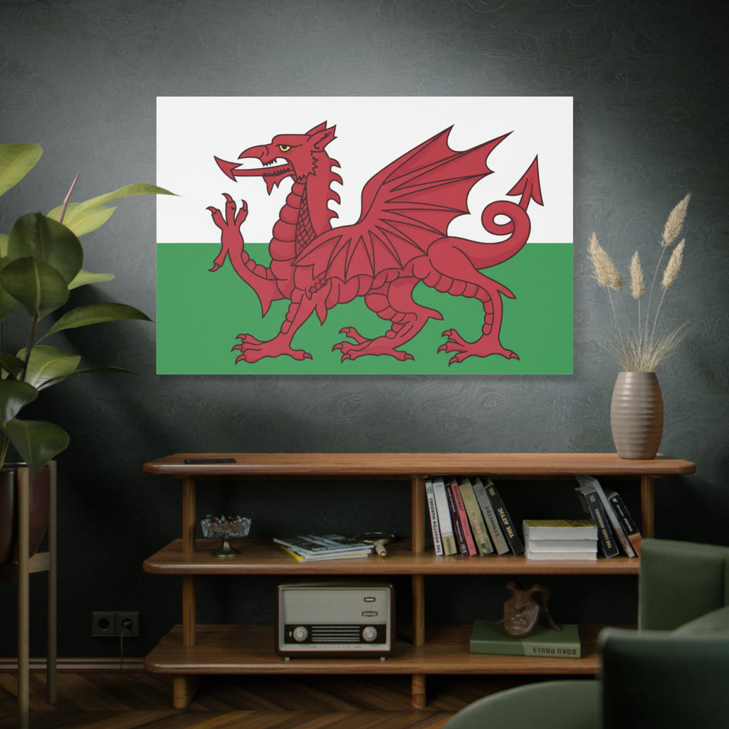 Welsh Flag Canvas Print — Red Dragon Matte Stretched Wall Art