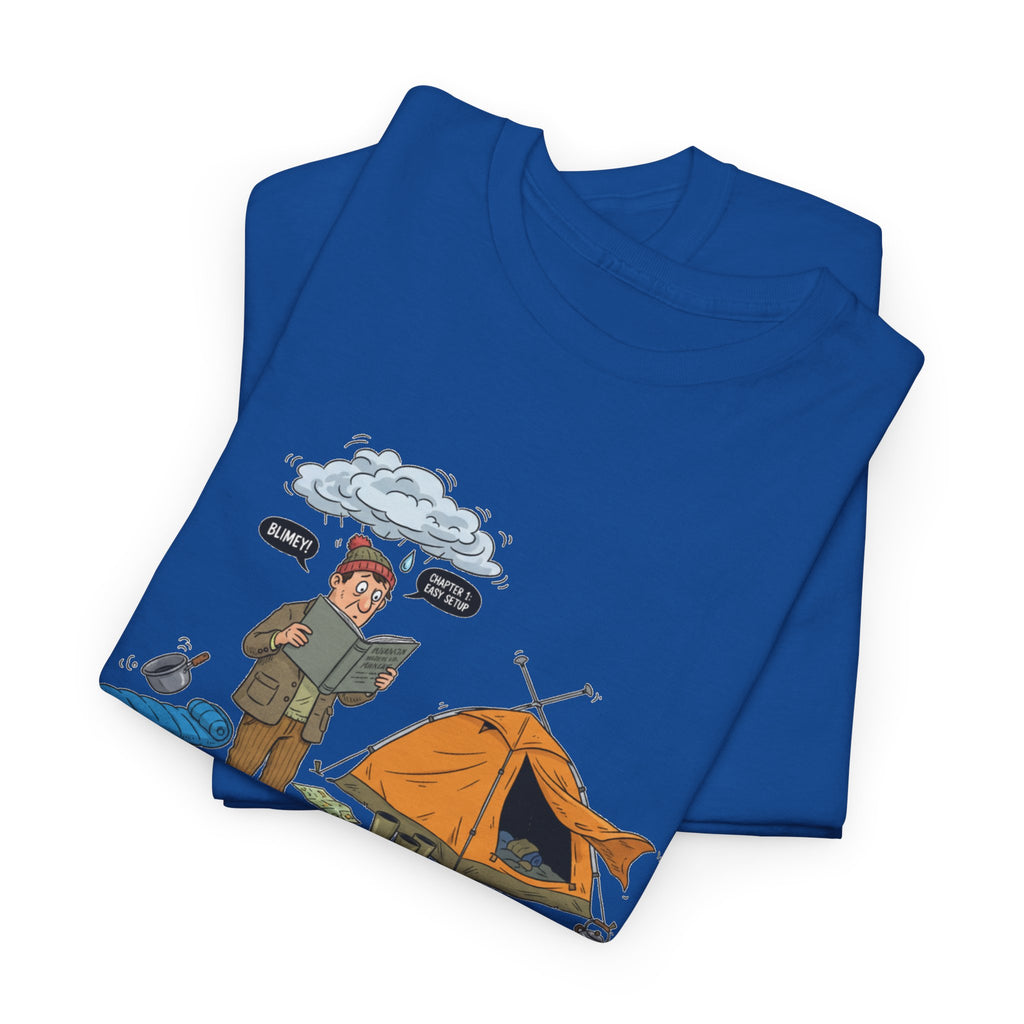 Retro Mountain Camping Graphic T-Shirt — Vintage Campfire Adventure Tee