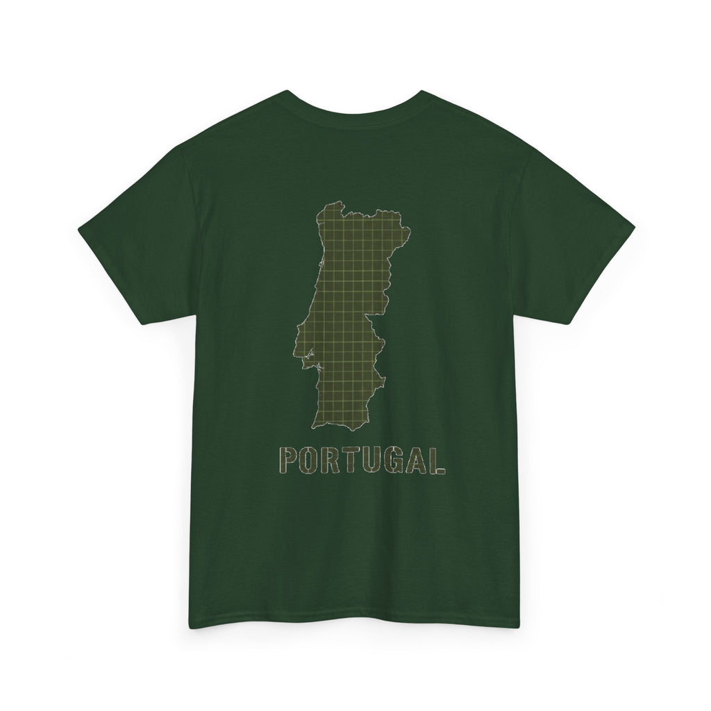 Portugal Map T-Shirt — Vintage Green Grid Portugal Tee