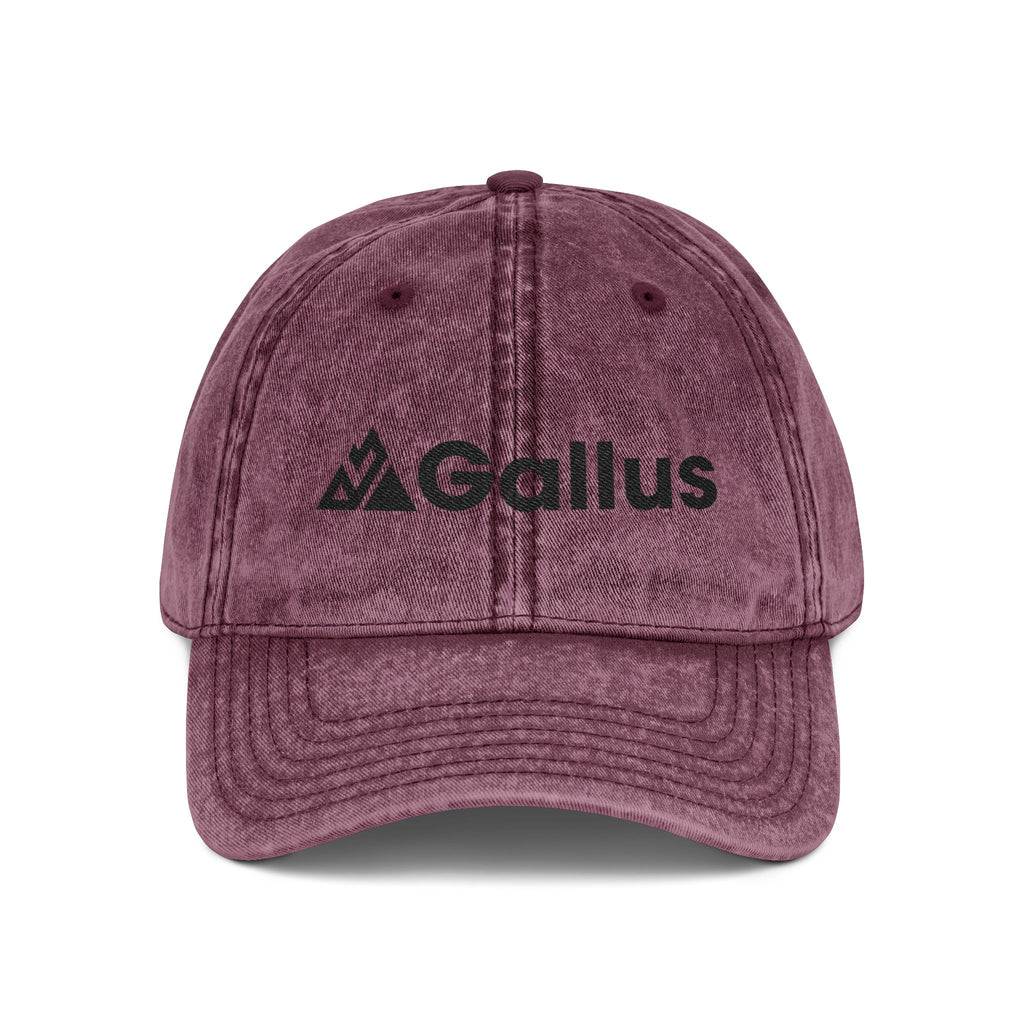 Vintage Embroidered Cap – Distressed Gray ‘GALLUS’ Patch Hat
