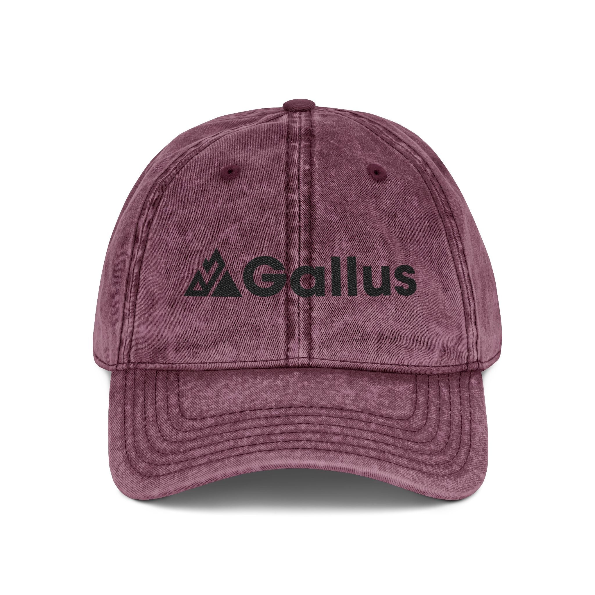 Vintage Embroidered Cap – Distressed Gray ‘GALLUS’ Patch Hat