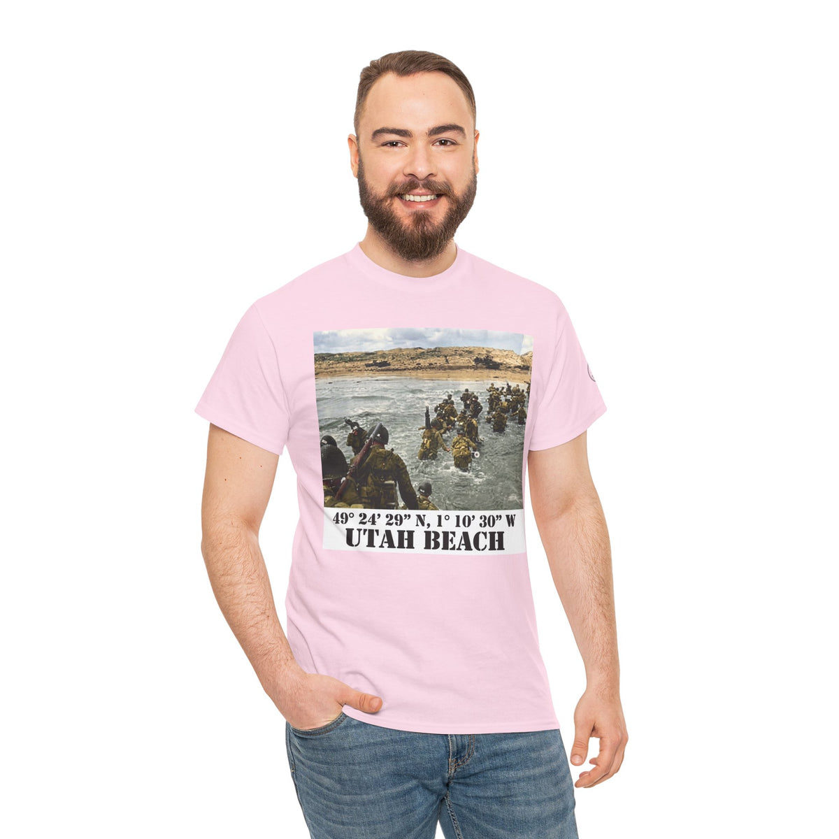 Utah Beach D-Day T-Shirt — Normandy 1944 Coordinates Tee — product image 14
