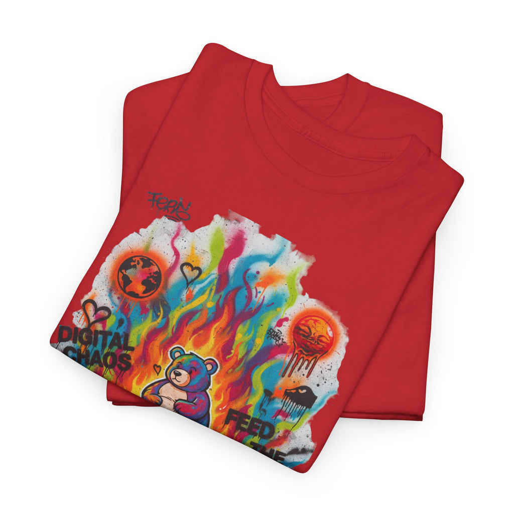 Colourful Cat Bonfire Graphic Tee