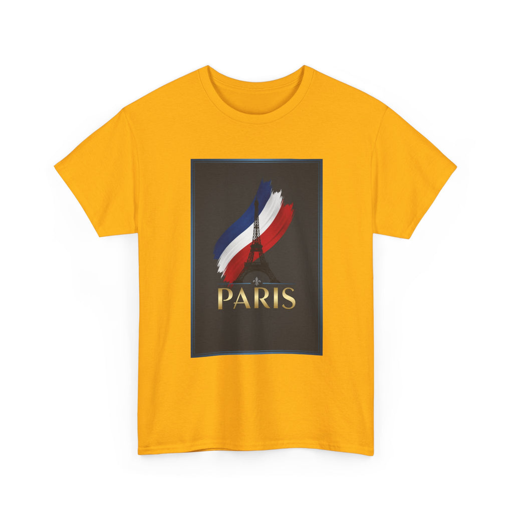 Paris Tricolor Graphic Tee — French Flag Brushstroke T-Shirt