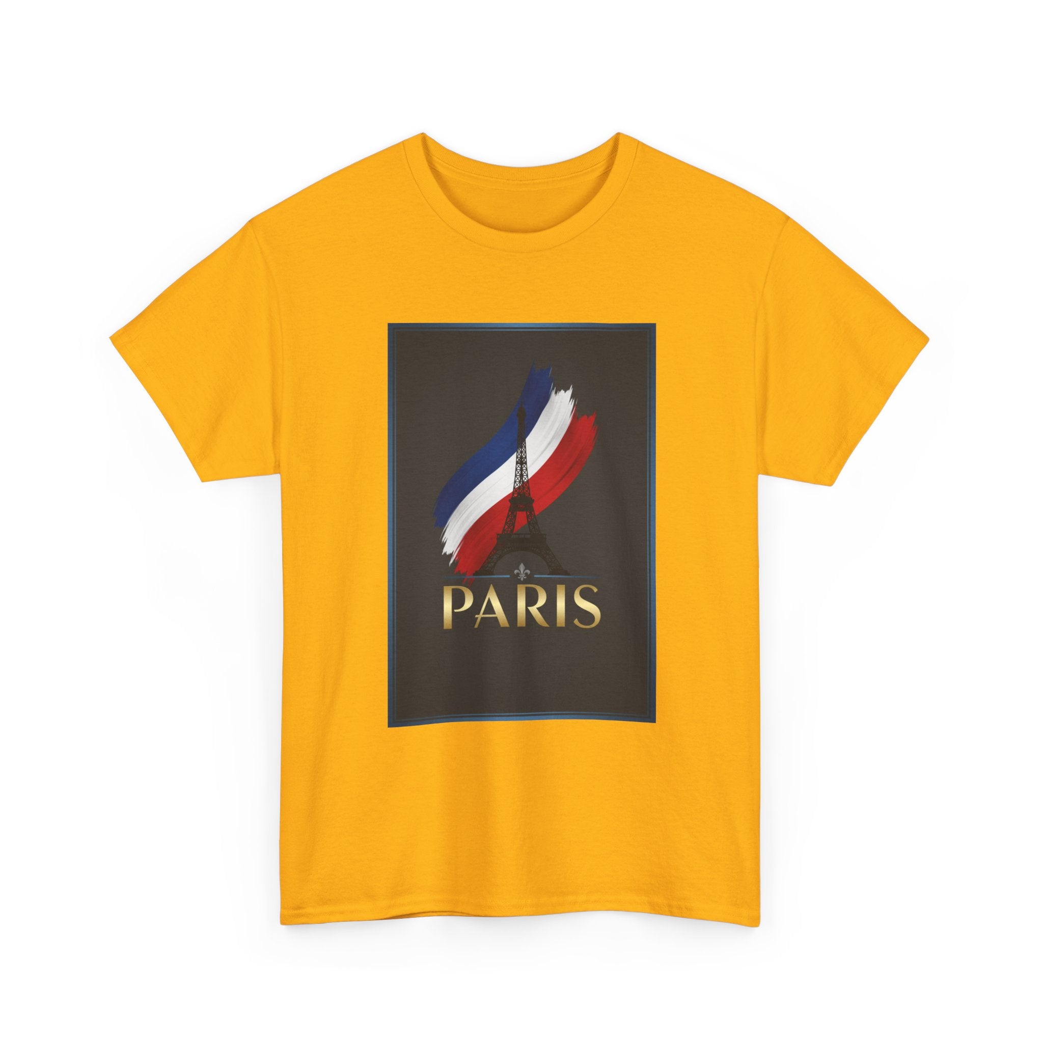 Paris Tricolor Graphic Tee — French Flag Brushstroke T-Shirt