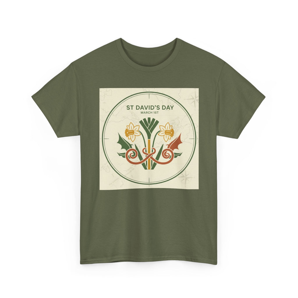 St. David's Day Floral Tee — Welsh Daffodil & Leek Celebration Shirt