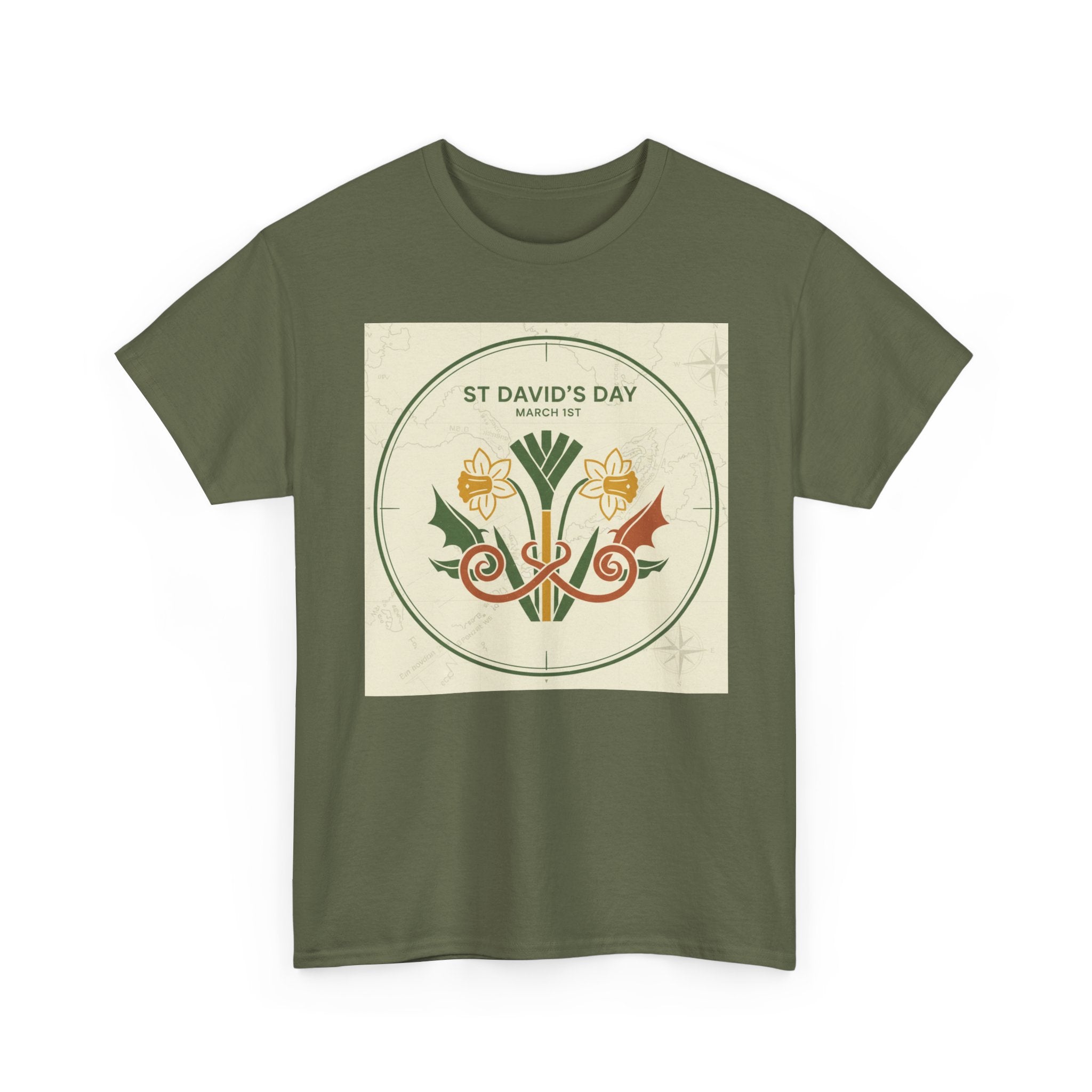 St. David's Day Floral Tee — Welsh Daffodil & Leek Celebration Shirt