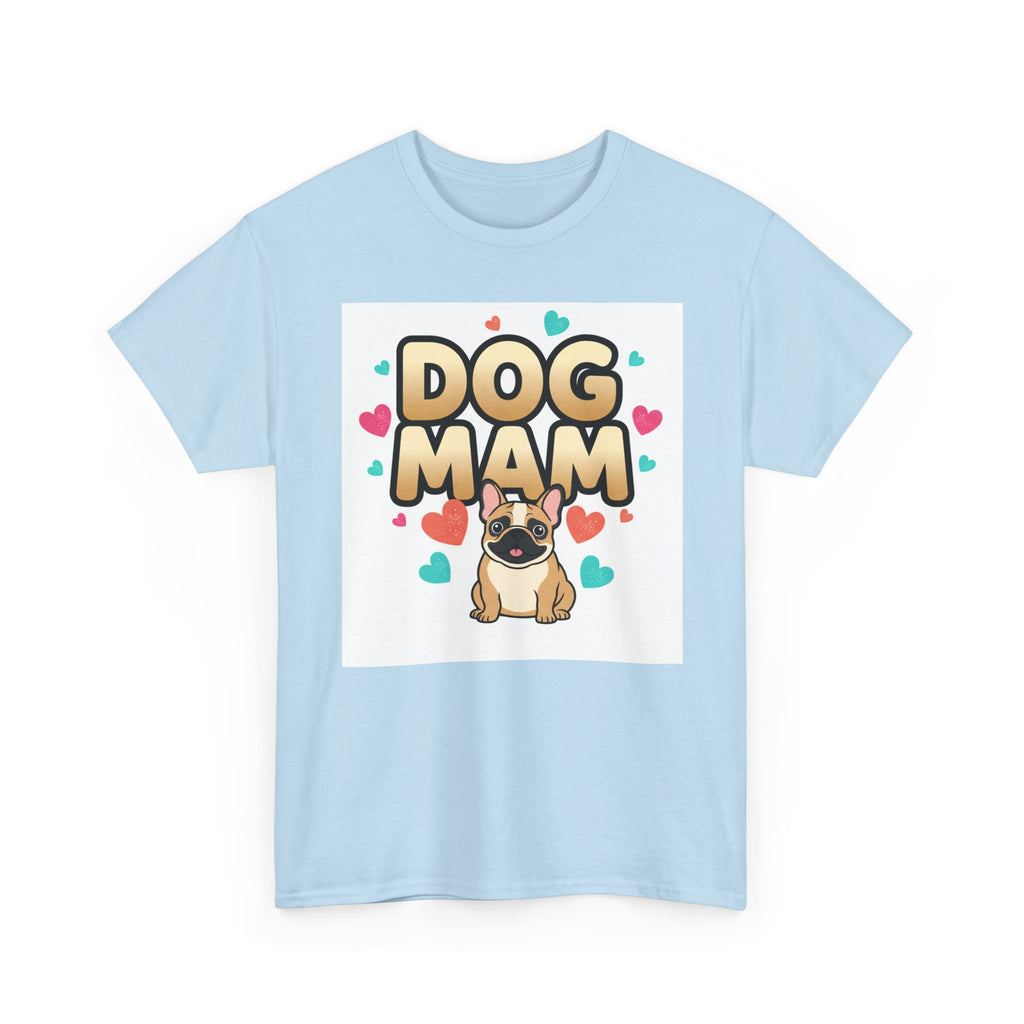 Dog Mom T-Shirt — Cute Pug Design with Hearts, Perfect Gift for Dog Lovers