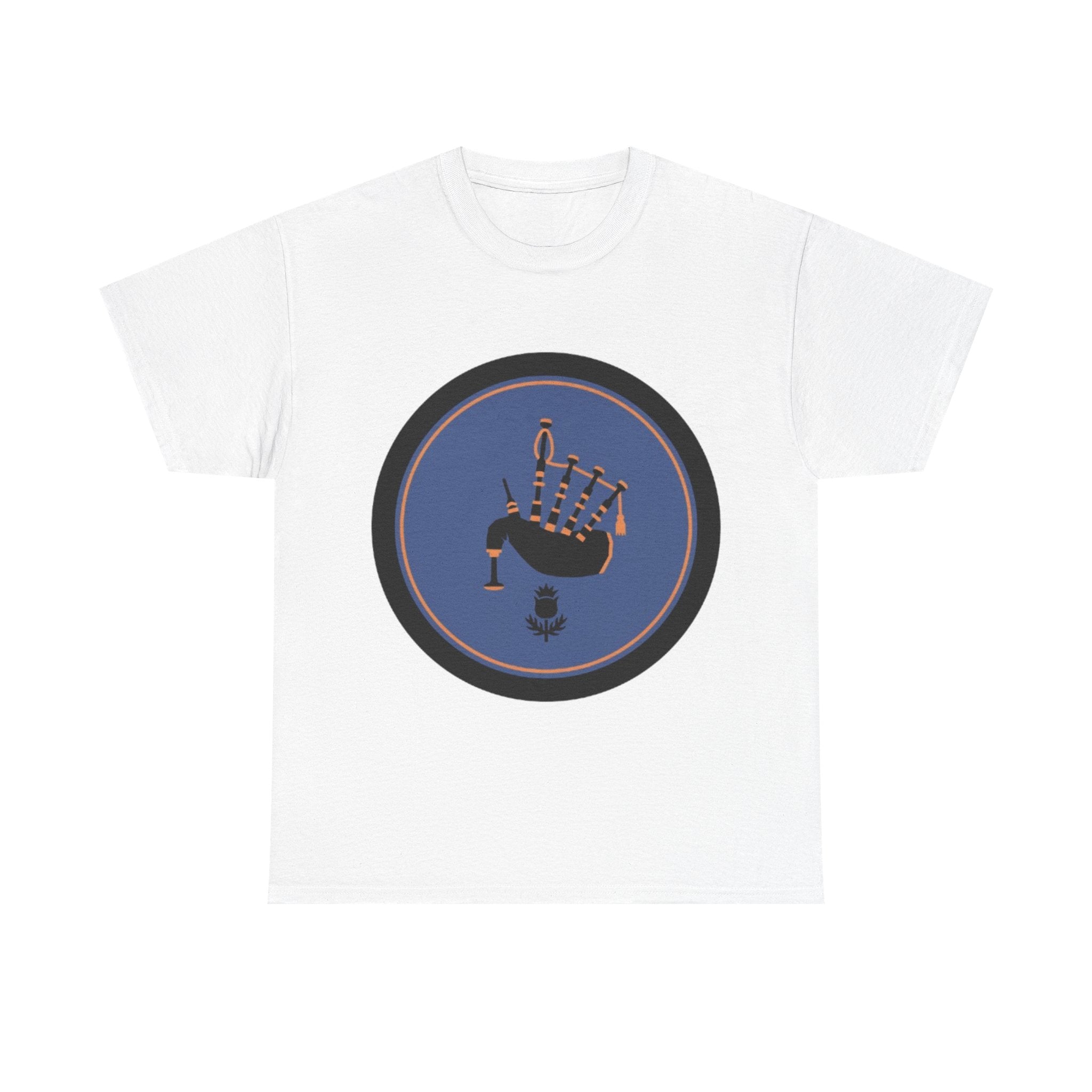 Bagpipes Crest T‑Shirt — Scottish Pride Circle Logo Tee