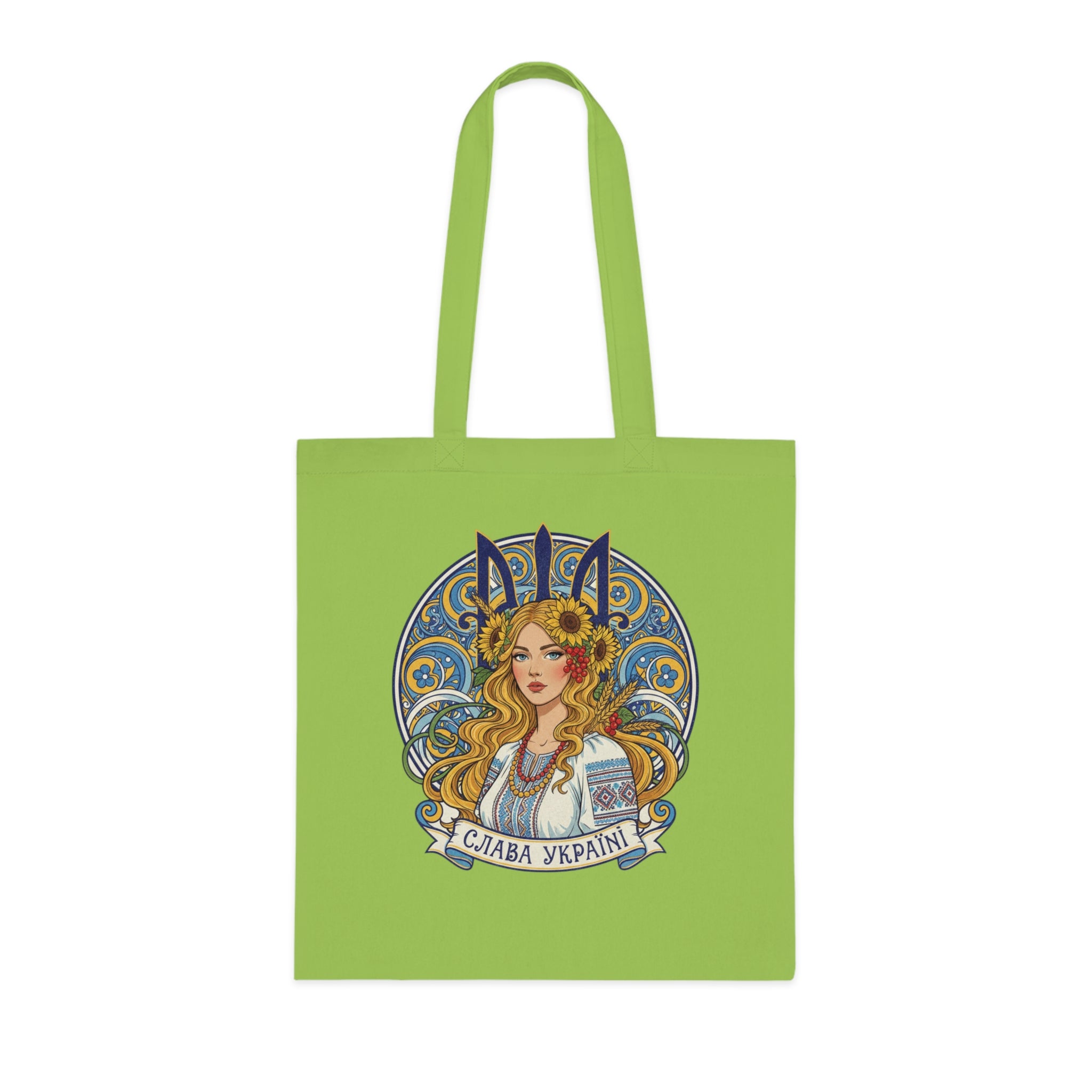 Tote Bag — Slava Ukraini Floral Folk Art Cotton Tote