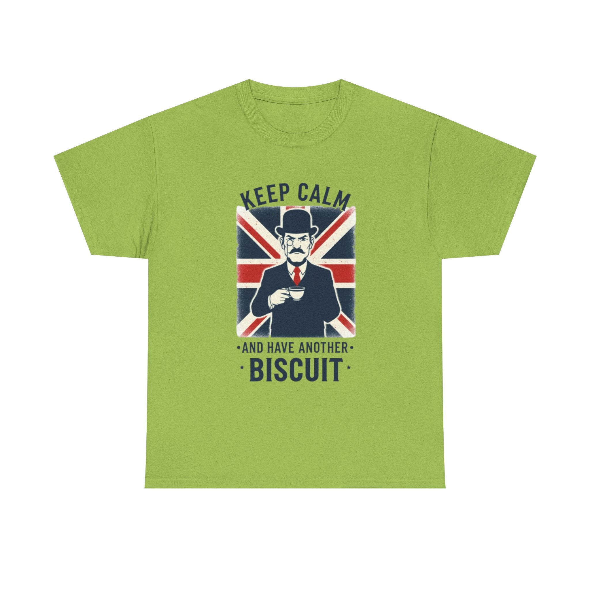 Keep Calm and Have Another Biscuit T‑Shirt - British Union Jack Tea Humor