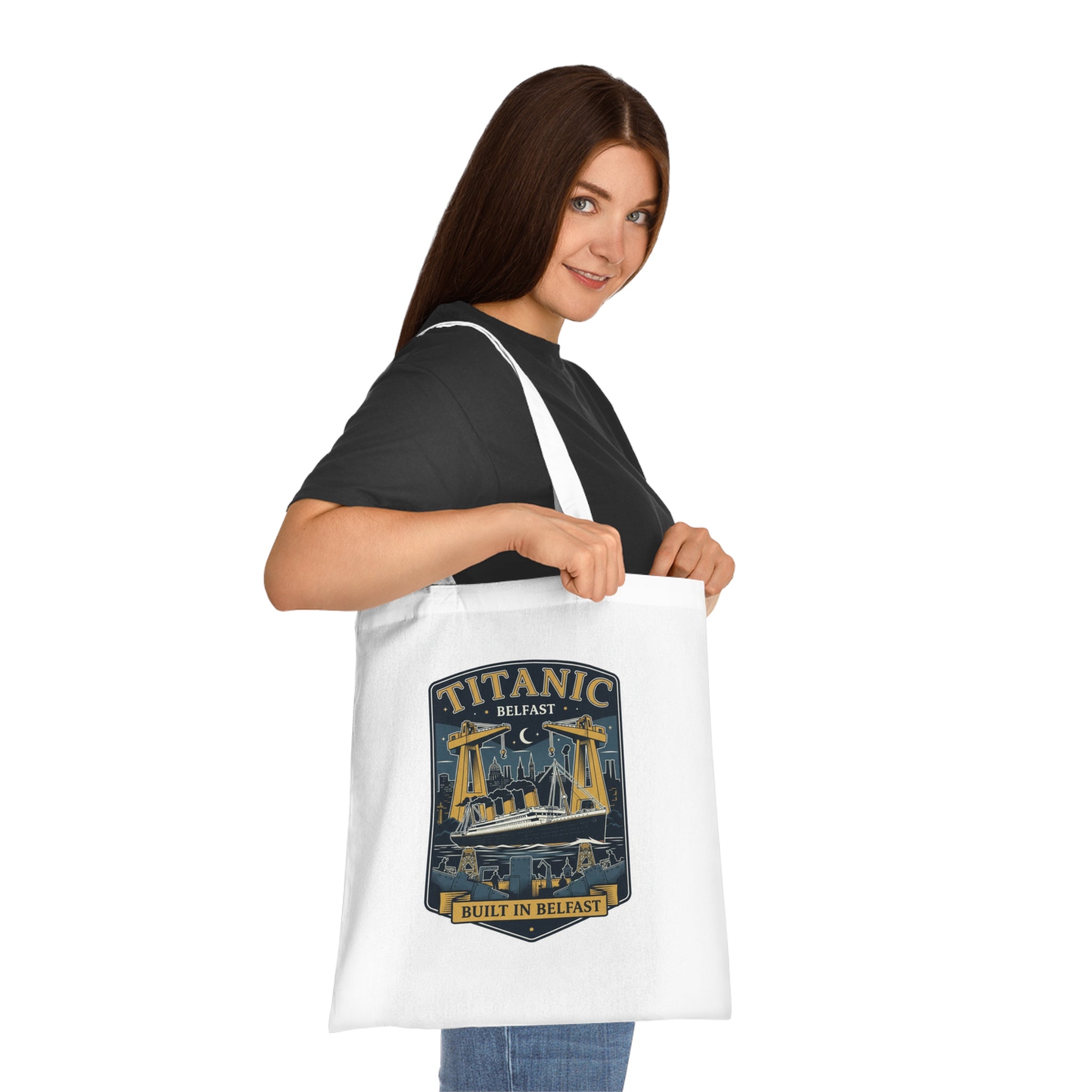 Titanic Belfast Tote Bag — 'Built in Belfast' Vintage Shipyard Design