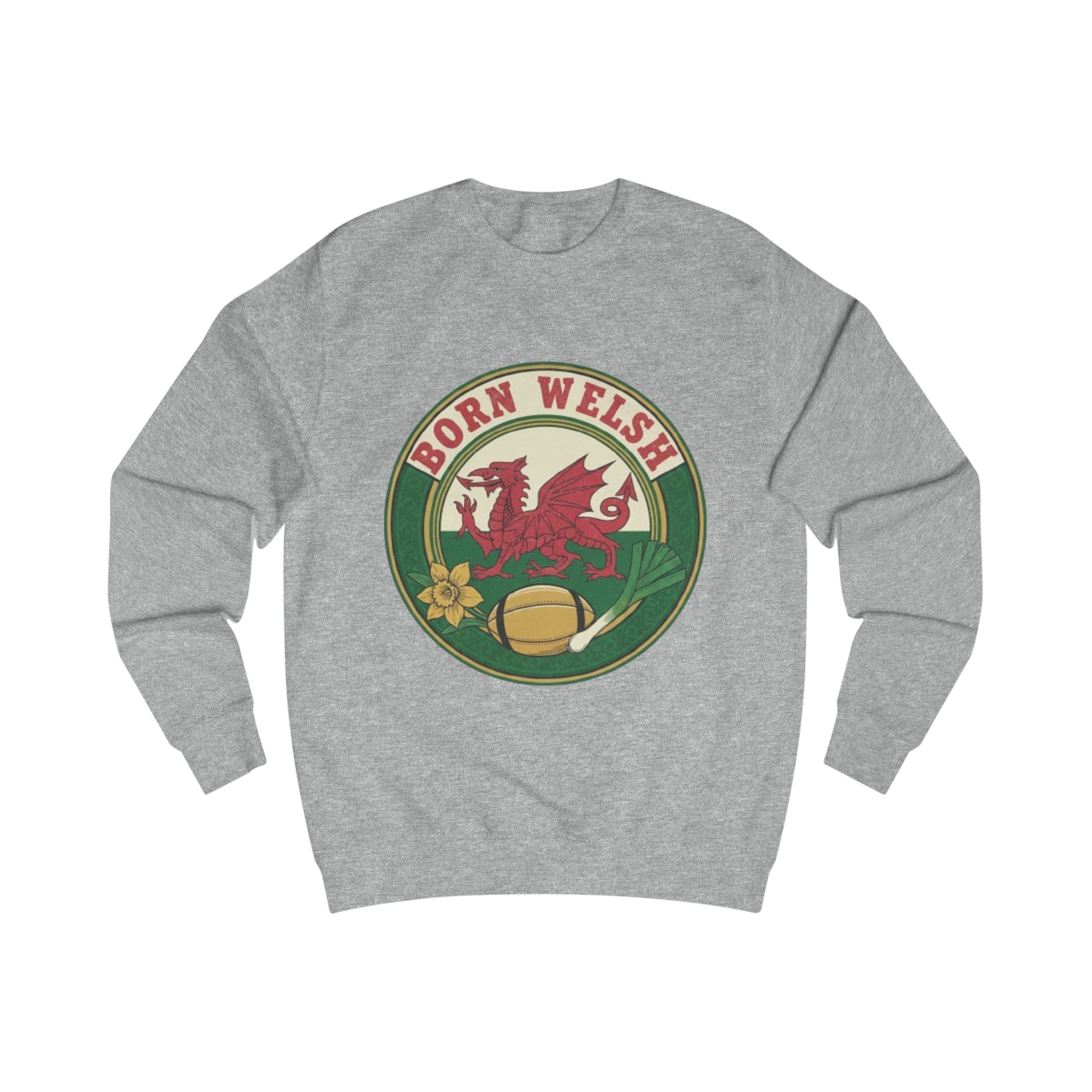 Born Welsh Sweatshirt - Welsh Dragon Heritage Pullover