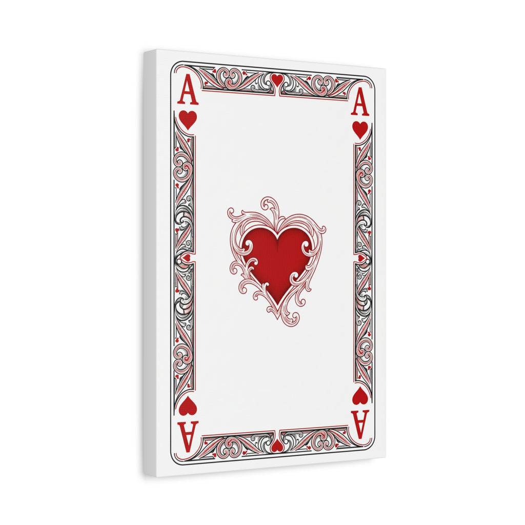 Ace of Hearts Canvas Wall Art — Romantic Playing Card Print