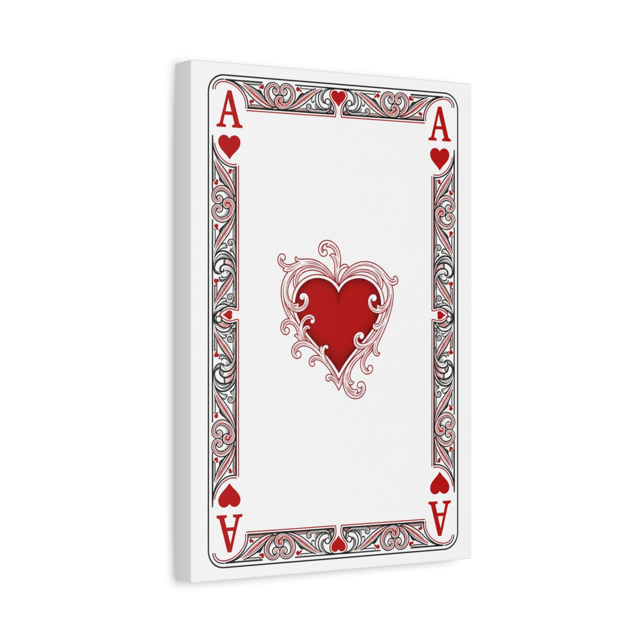 Ace of Hearts Canvas Wall Art — Romantic Playing Card Print