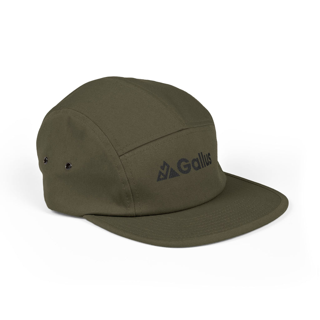 Gallus Embroidered 5-Panel Cap — Minimal Logo Cotton Camper Hat